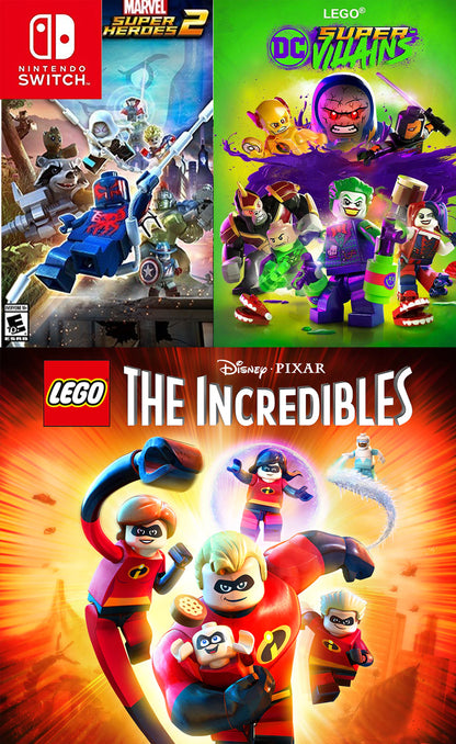 LEGO Pack (DC Super-Villanos, Los Increíbles, Marvel Super Heroes 2)