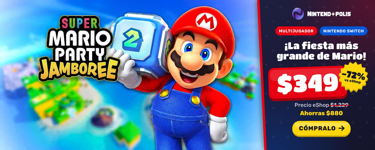 Super Mario Party Jamboree para Nintendo Switch a $349 en Nintendopolis (eShop $1,229).